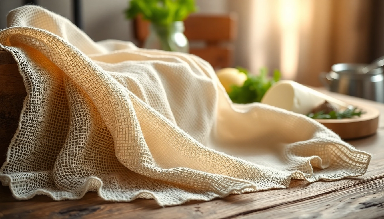 Kaasdoek met een natuurlijke textuur en kleur, ideaal voor het maken van kaas.